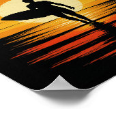 2000 Retro Surfen Vintage Zonsondergang 90s Esthet Poster (Hoek)