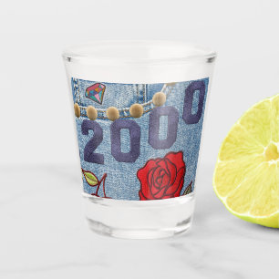 2000 Vintage Poster Verjaardag of reünie Shot Glas