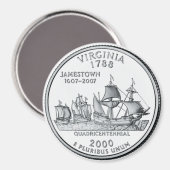 2000 Virginia State Quarter magneet (Voorkant / Achterkant)