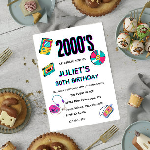 2000s feest lege uitnodigingen voor 30e verjaardag