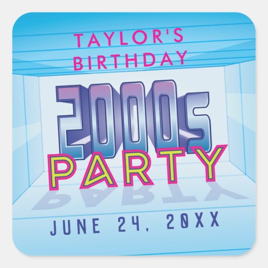 2000s Feest Thema Stickers (Voorkant)