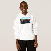 2000's sportwagen op jongens witte trui hoodie (Voorkant volledig)