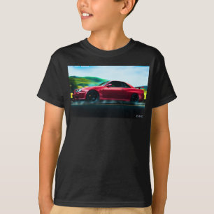 2000's sportwagen op zwart jongens T-shirt