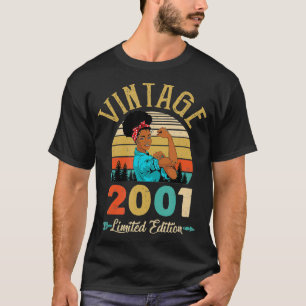  2001 21e verjaardag Afro Black Woman 21 Yea T-shirt