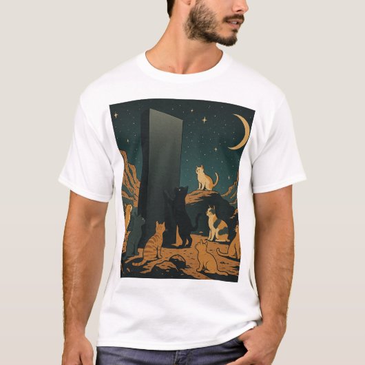 2001: A Space Meowdyssey beroemd gemaakt door The  T-shirt (Voorkant)