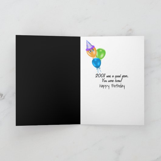 2001 Birthday Year Fun Trivia Card Kaart (Binnen)