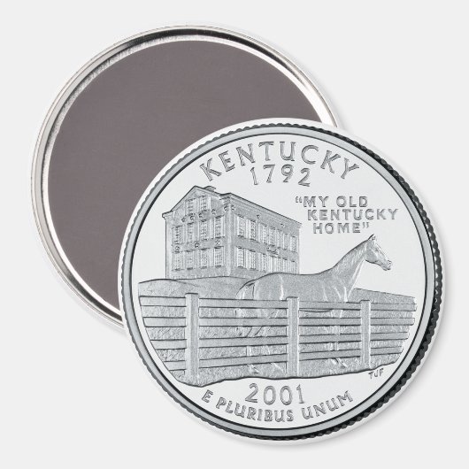 2001 Kentucky State Quarter magneet (Voorkant / Achterkant)