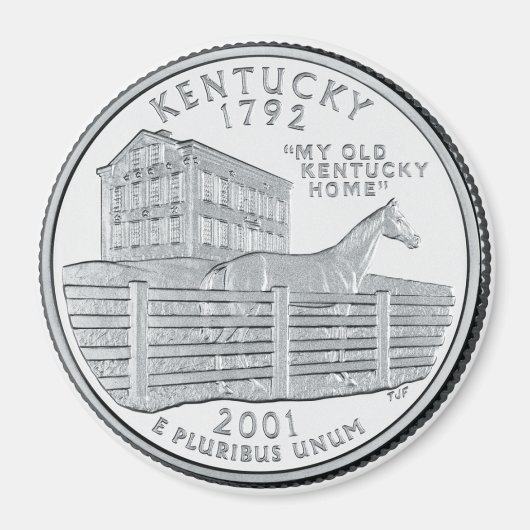 2001 Kentucky State Quarter magneet (Voorkant)