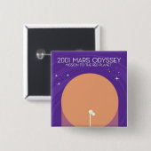 2001 mars odyssee vierkante button 5,1 cm (Voorkant /achterkant)