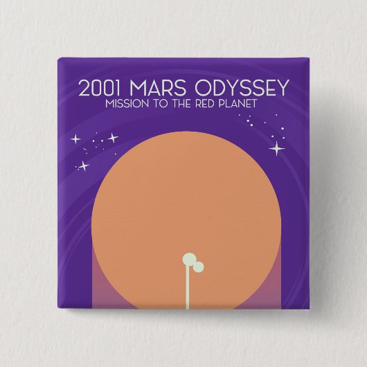 2001 mars odyssee vierkante button 5,1 cm (Voorkant)