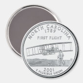 2001 North Carolina State Quarter magneet (Voorkant / Achterkant)