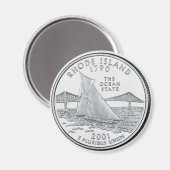 2001 Rhode Island State Quarter magneet (Voorkant / Achterkant)