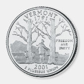 2001 Vermont State Quarter magneet (Voorkant)