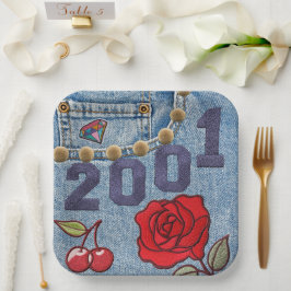 2001 Vintage Poster Verjaardag of reünie Papieren Bordje