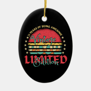  2002 Limited Edition 21 jaar oud 21st Keramisch Ornament