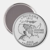 2002 Louisiana State Quarter magneet (Voorkant / Achterkant)