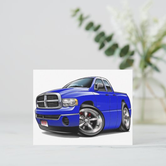 2003-08 Ram Quad Blue Truck Briefkaart (Staand voorkant)