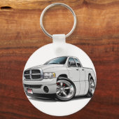 2003-2008 Ram Quad White Truck Sleutelhanger (Voorkant)