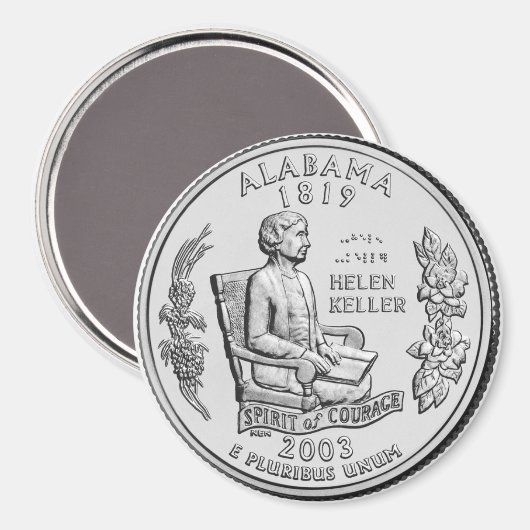 2003 Alabama State Quarter magneet (Voorkant / Achterkant)