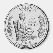 2003 Alabama State Quarter magneet (Voorkant)