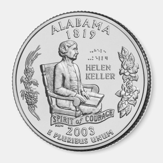 2003 Alabama State Quarter magneet (Voorkant)