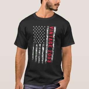 2003 Amerikaans vlagkamp 19 jaar oud T-shirt