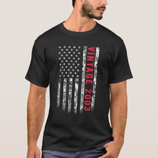 2003 Amerikaans vlagkamp 19 jaar oud T-shirt (Voorkant)