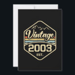 2003 Est 18th Birthday Gift Kaart<br><div class="desc">Cool Retro 2003 Birthday Gifts Design in  stijl en het geboortejaar. Grappig dat 18 jaar oud...  het cadeautje van de Birthday.. Geboren in 2003 verjaardagsartikelen.</div>