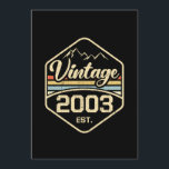 2003 Est 18th Birthday Gift Kaart<br><div class="desc">Cool Retro 2003 Birthday Gifts Design in  stijl en het geboortejaar. Grappig dat 18 jaar oud...  het cadeautje van de Birthday.. Geboren in 2003 verjaardagsartikelen.</div>