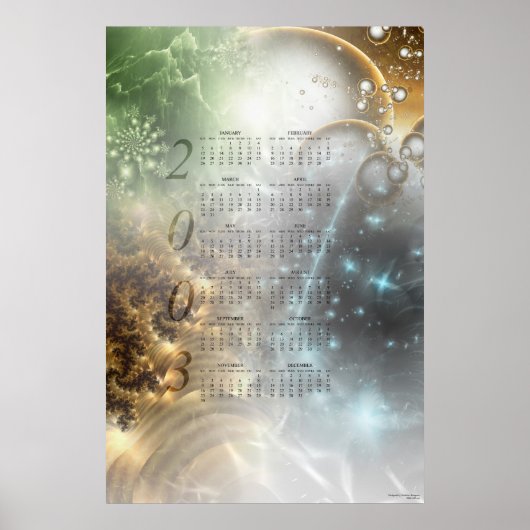 2003 Fractal Calendar Poster (Voorkant)