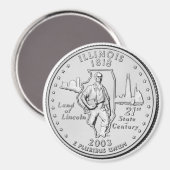 2003 Illinois State Quarter magneet (Voorkant / Achterkant)