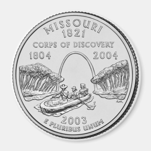 2003 Missouri State Quarter magneet (Voorkant)