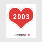 2003 Rood Hart Vinyl Sticker (Vel)