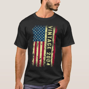  2004 Amerikaanse vlag 19 jaar oude 19e geboorte T-shirt