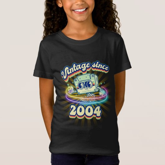  2004 Cassettebandje Retro 21ste Verjaardag T-shirt (Voorkant)