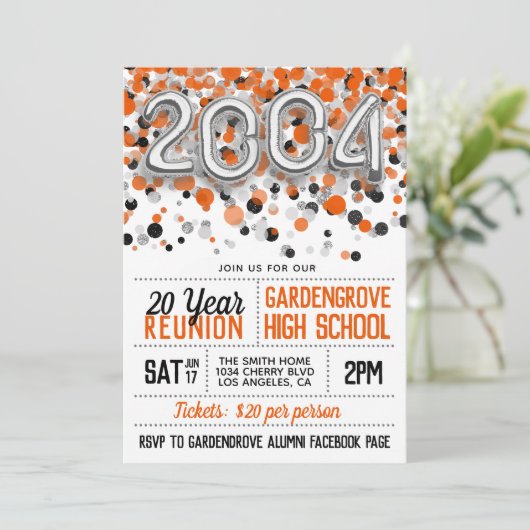 2004 High School College Reunion Uitnodiging (Staand voorkant)