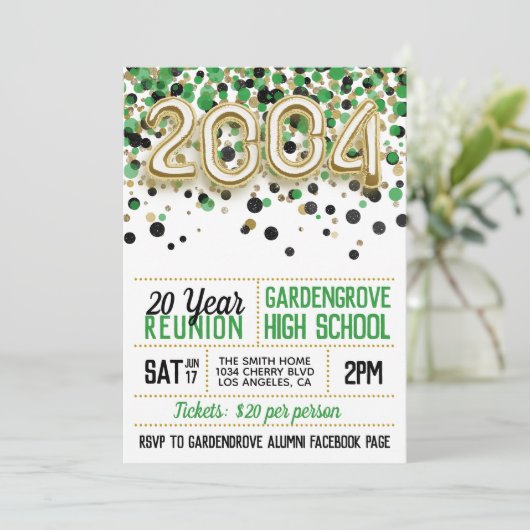 2004 High School College Reunion Uitnodiging (Staand voorkant)
