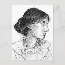 2004 Inkttekening van Virgina Woolf Briefkaart