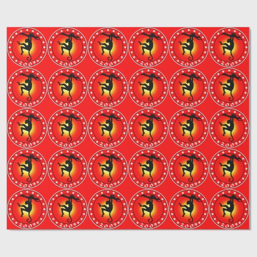 2004 Jaar van de Aap Cadeaupapier (Vlak)