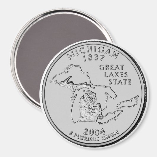 2004 Michigan State Quarter magneet (Voorkant / Achterkant)