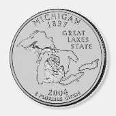 2004 Michigan State Quarter magneet (Voorkant)