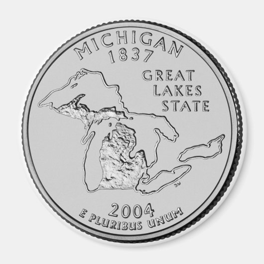 2004 Michigan State Quarter magneet (Voorkant)
