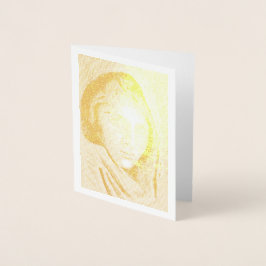 2004 Mijn eigen potloodtekening in goudfolie Folie Kaarten