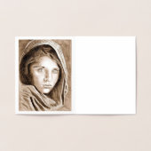 2004 Mijn eigen potloodtekening in goudfolie Folie Kaarten (Binnen)