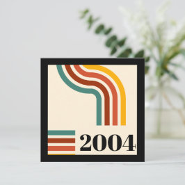 2004 Retro Stripe Vintage Poster 21ste verjaardag Kaart