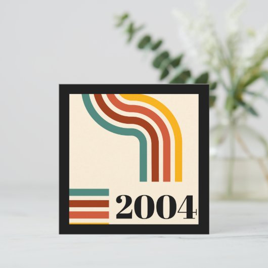 2004 Retro Stripe Vintage Poster 21ste verjaardag Kaart (Staand voorkant)