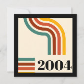 2004 Retro Stripe Vintage Poster 21ste verjaardag Kaart (Voorkant)