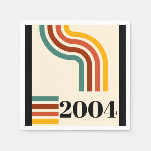 2004 Retro Vintage Poster Milestone Verjaardag Servet