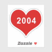 2004 Rood Hart Vinyl Sticker (Vel)