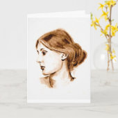 2004 zacht potlood tekening van Virginia Woolf kaa Kaart (Gele Bloem)